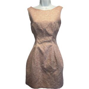 Rebecca Taylor Pink SL Optic Sleeveless Tweed Dress Women’s Size 6 Retails $475
